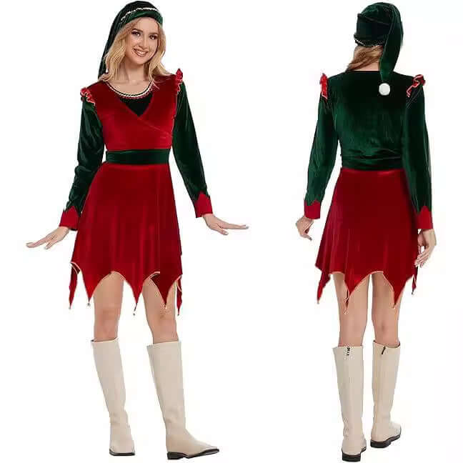  Christmas Elf Style Dress With Festive Street Look