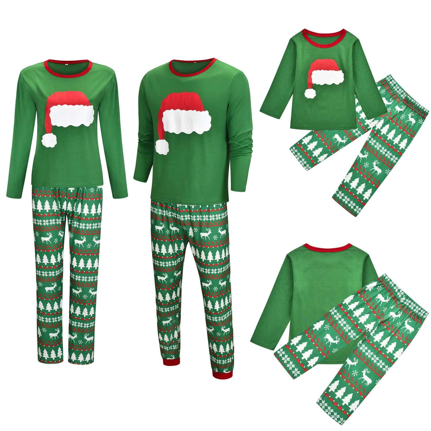 Green Family Suit - Comfortable Knitted Cotton Parent-Child Outfit