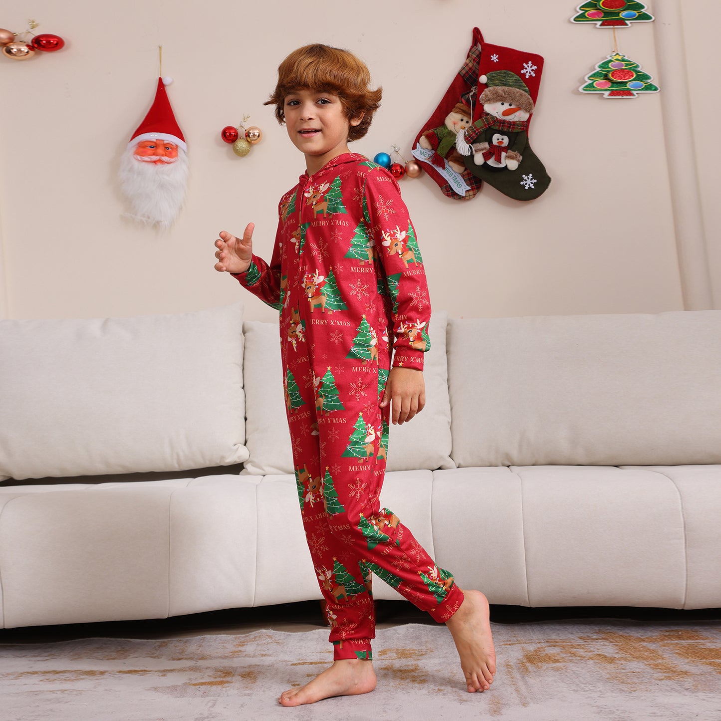  Cartoon Plaid Family Sleepwear Matching Homewear Set