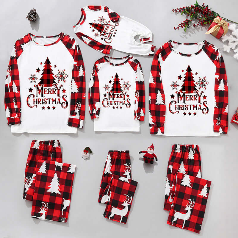 White Printed Family Outfit - Fashionable Polyester Matching Set
