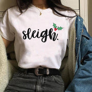 Christmas Fashion Printed Short Sleeve Tops For Men And Women