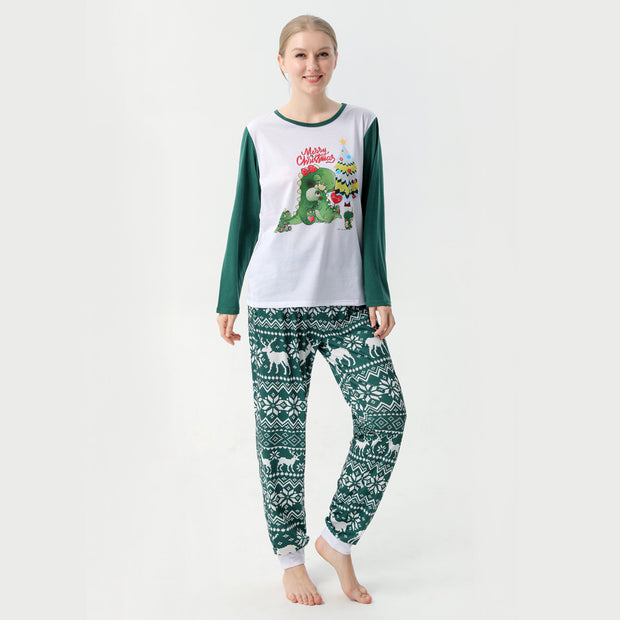 Family European And American Christmas Parent-child Printed Pajamas Set