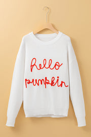 Hello Pumpkin Graphic Sweater-5