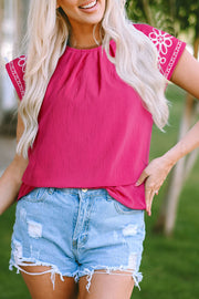 Murphy Floral Embroidered Sleeve Blouse-2