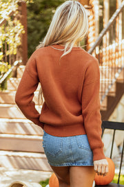 Hello Pumpkin Graphic Sweater-1