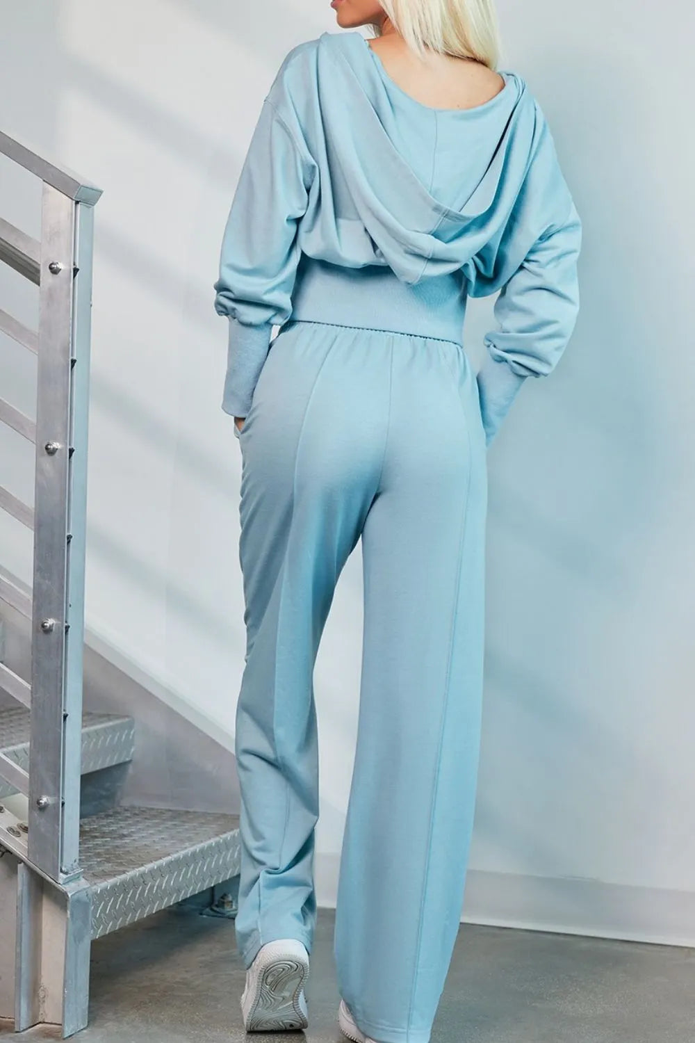 Zip-Up Hoodie and Pants Active Set front view