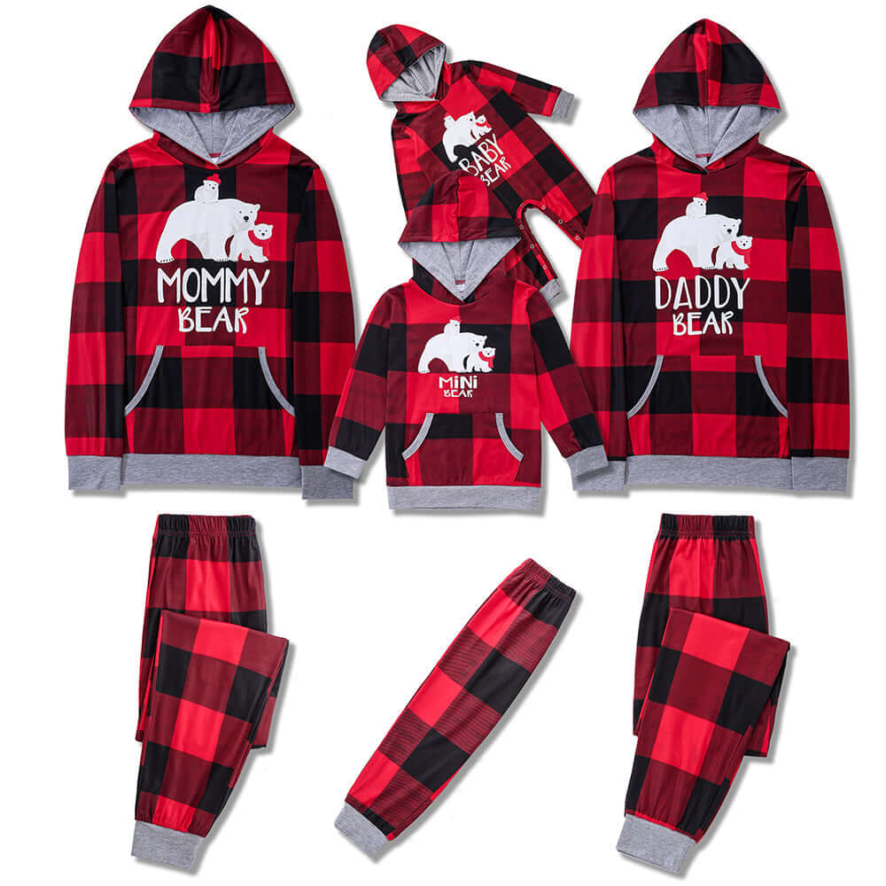 Red Printed Family Lounge Set Stylish Matching Homewear