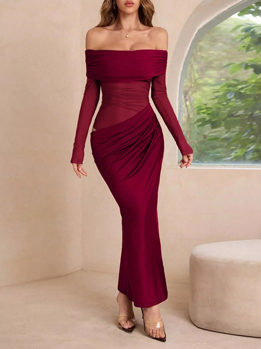 Off-Shoulder Bodycon Maxi Dress