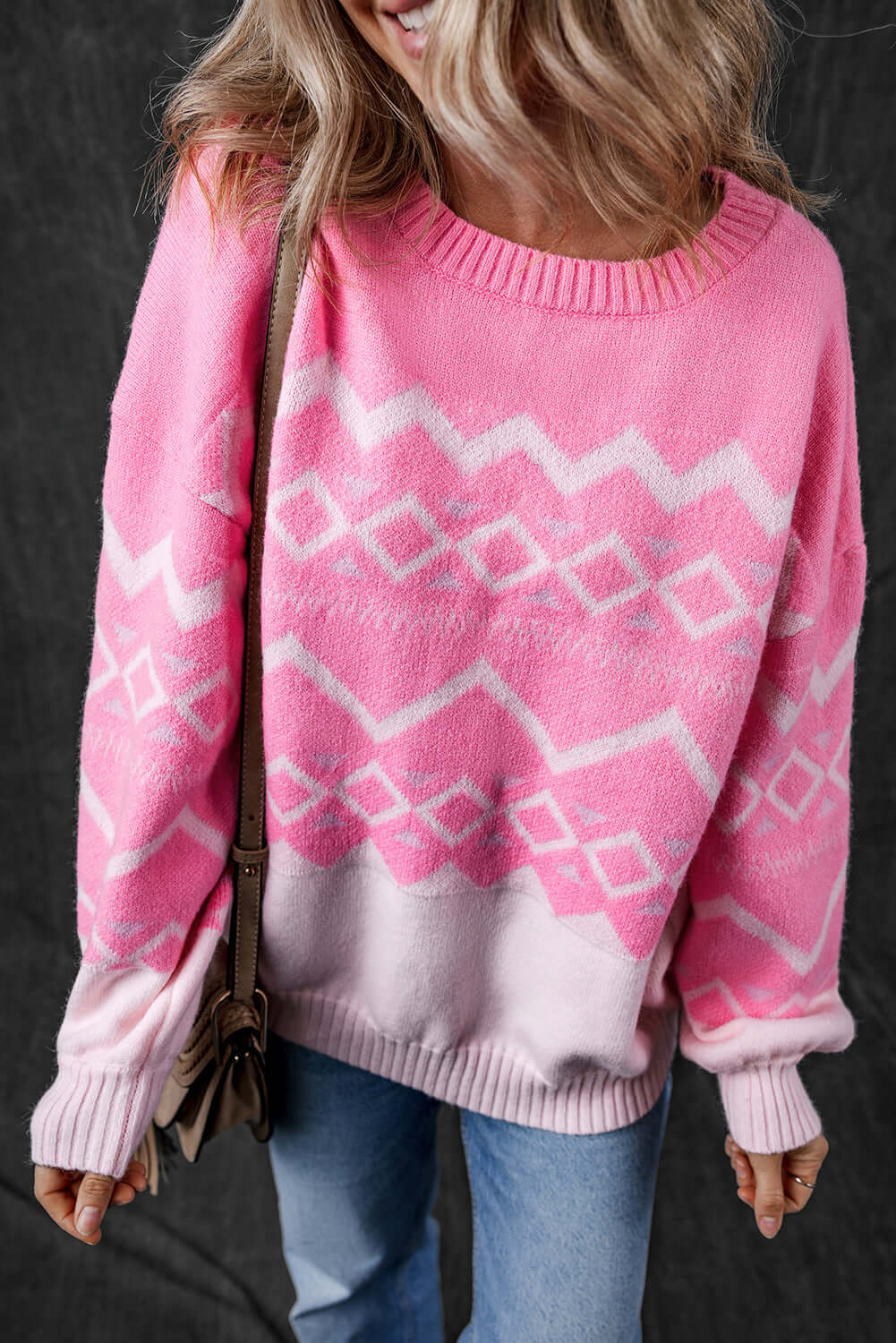 Aztec Geometric Knit Pullover for Women – Western Chic Style