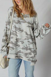 Retro Camouflage Exposed Seam Sweatshirt-4