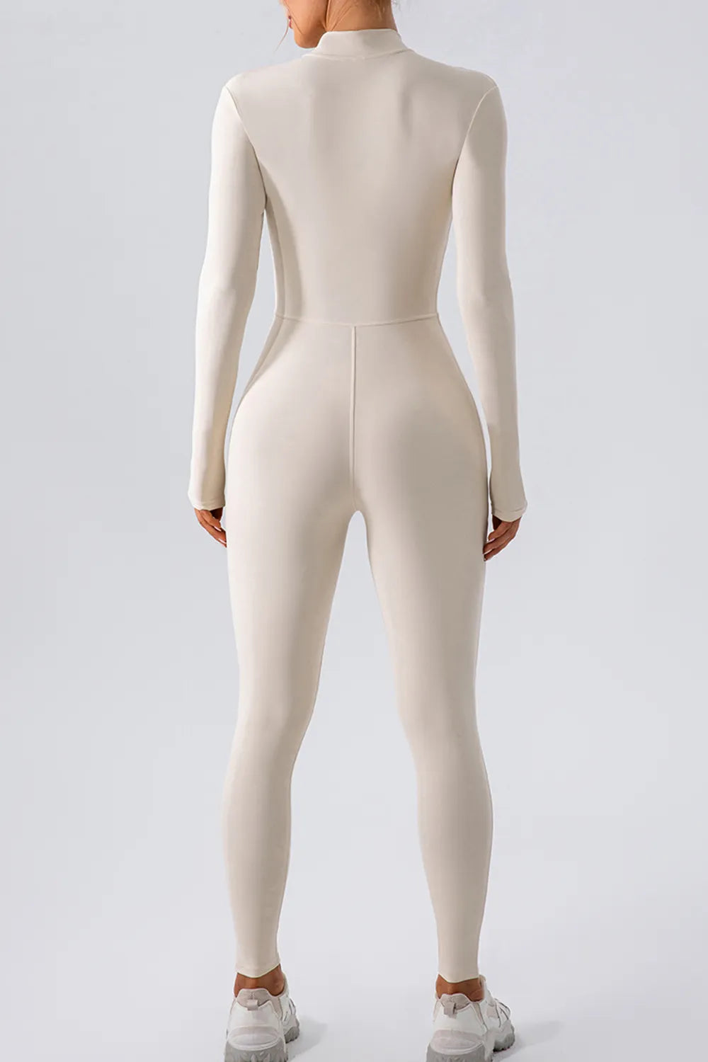 Half Zip Mock Neck Active Jumpsuit for Women