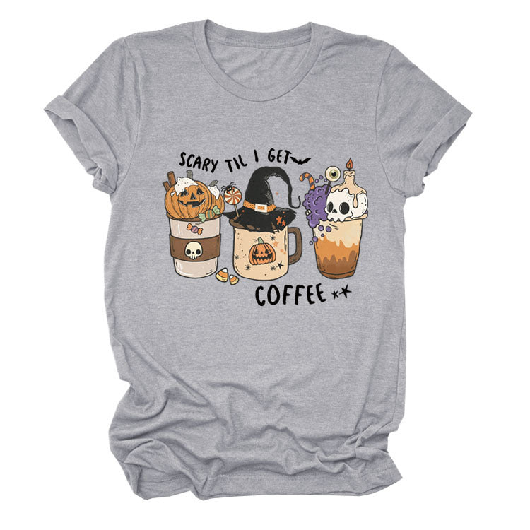 Pumpkin Halloween Crew Neck Short Sleeve T-shirt Girl