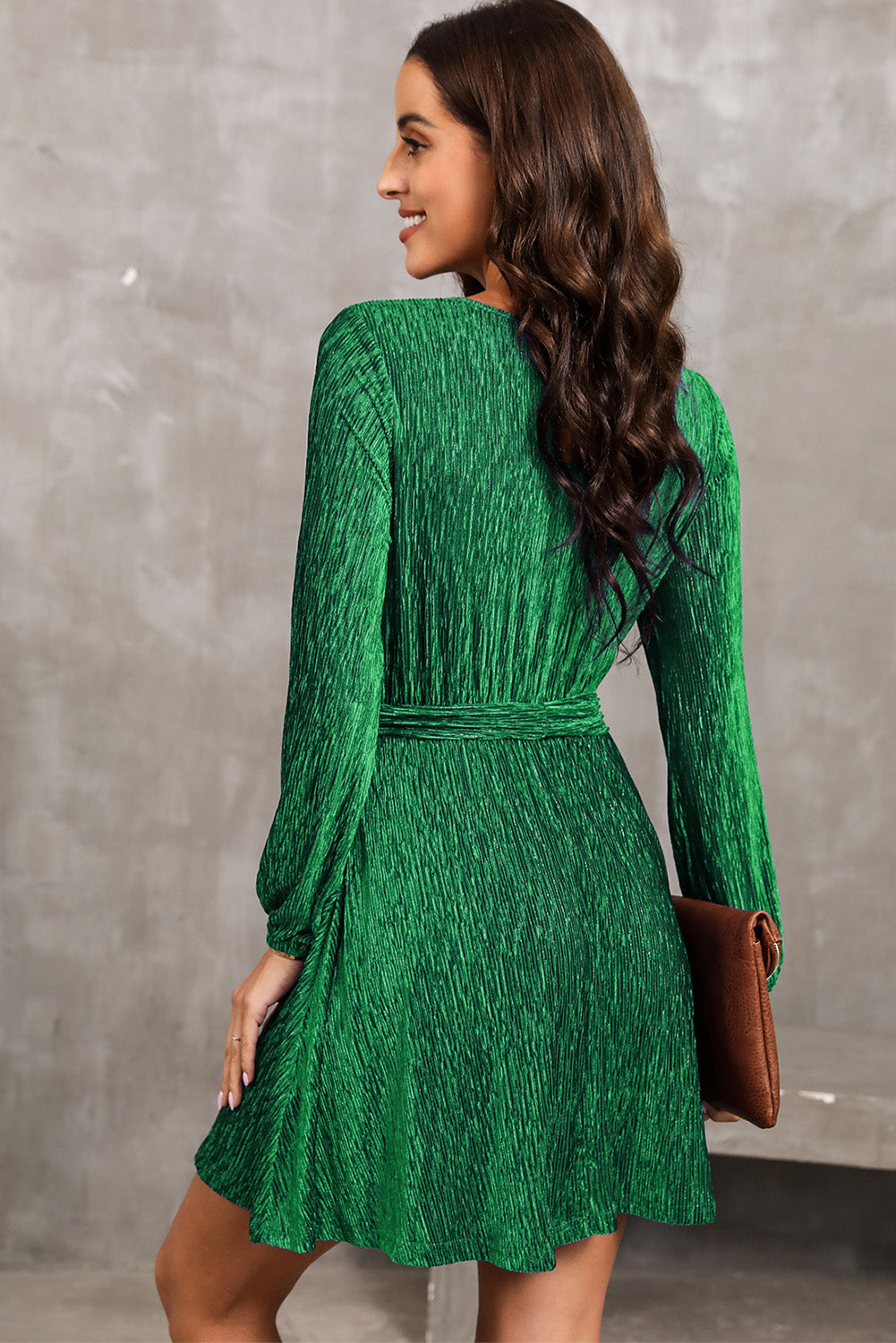  Back Cutout Chic Long Sleeve Mini Dress Elegant Party Style